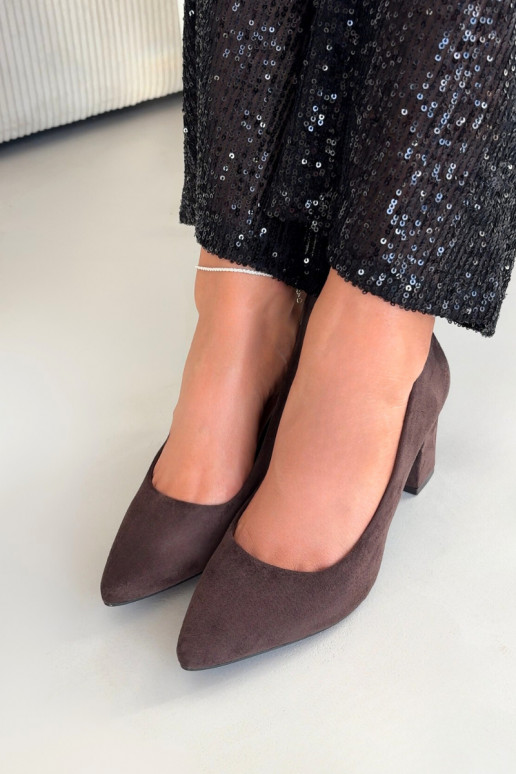 Topánkyz eko semišuu s podpätkami Sergio Leone PB414 CzekoladoIne