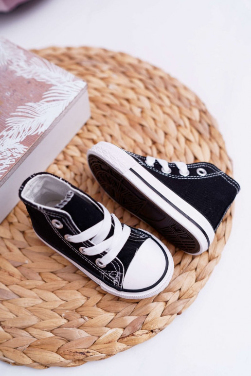 Detské topánky s podrážkou čierna Filemon