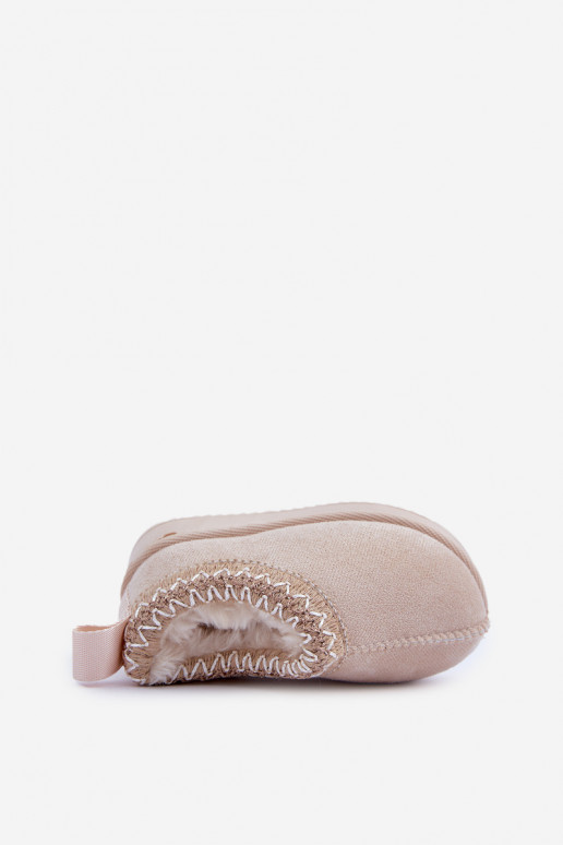 Snehule Čižmy deti s platformou zahriať sa s kožušinou vo vnútri slonovina Vilabria