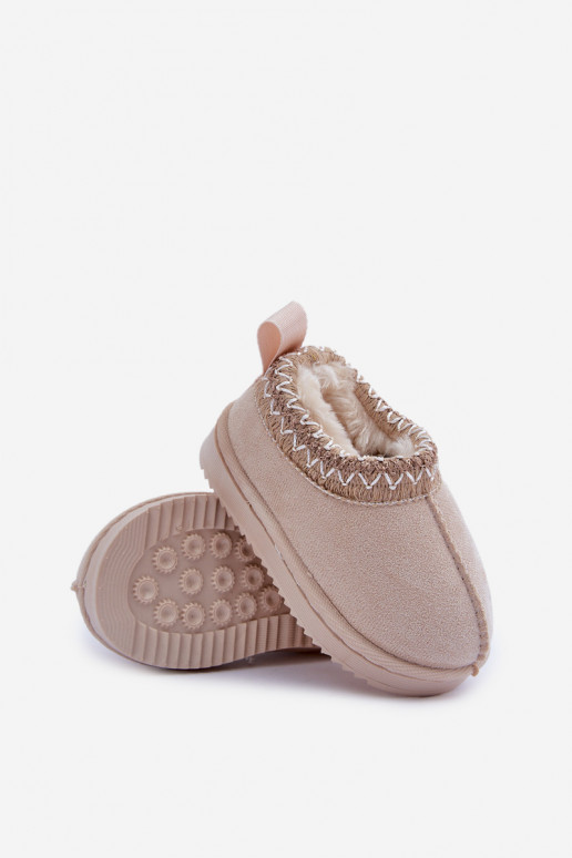 Snehule Čižmy deti s platformou zahriať sa s kožušinou vo vnútri slonovina Vilabria