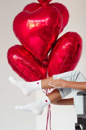 Ponožky Dámske Drobne Serduszko biela farba