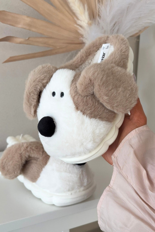 Pieskové detské šľapky s kožušinou „Šuniukai" Farnise