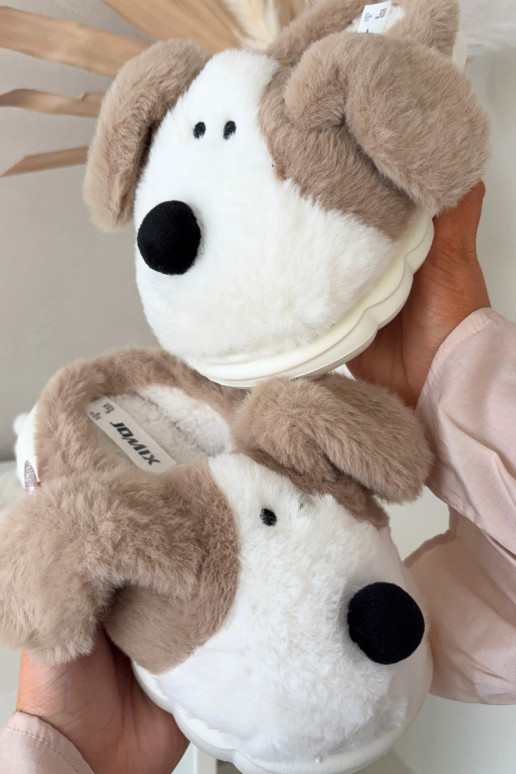 Pieskové detské šľapky s kožušinou „Šuniukai" Farnise