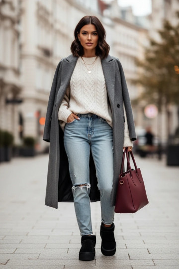 Čierne dámske snehové topánky z umelej semišovej kože Irene 2