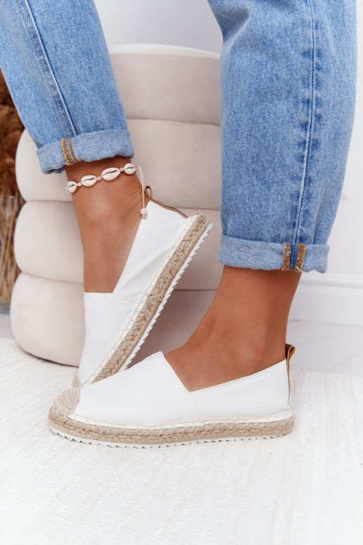 espadrilky Zapnuté spletenej podrážke Big Star HH274493 biela farba