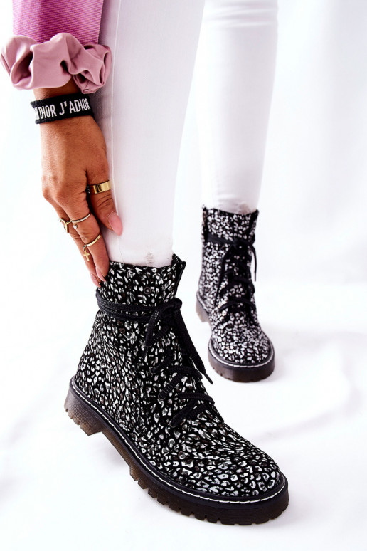 Dámske keramické topánky Máciejka Čierna a-biela farba 01609-48