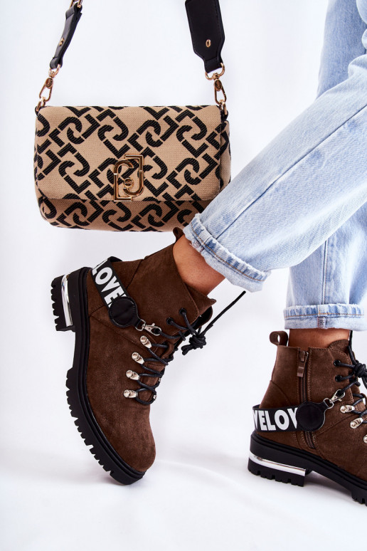 zo semišu zahriať sa Čižmy s popruhmi tmavohnedá Aurelio