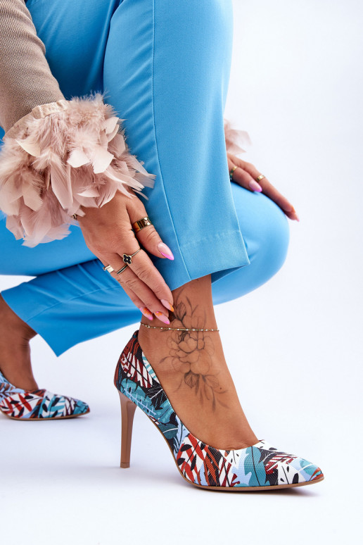 Módne Kožené štekle LeInski Shoes 2659 zelená-Modrá