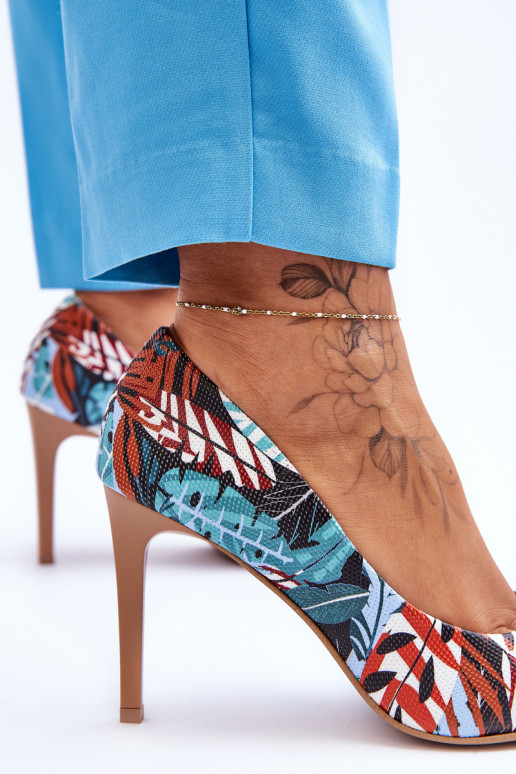 Módne Kožené štekle LeInski Shoes 2659 zelená-Modrá