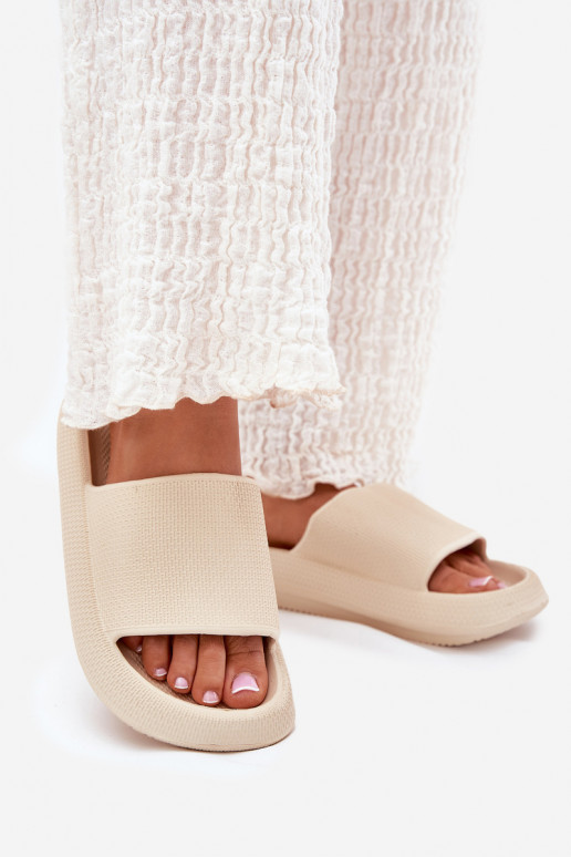 Dámske Ľahké penové šľapky Zapnuté hrubej podrážke béžová Querceria