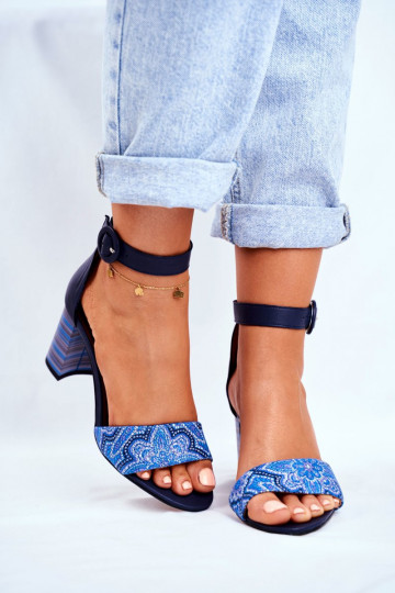 Dámske sandále z pravej kože tmavomodrá 04235-17/00-5 2