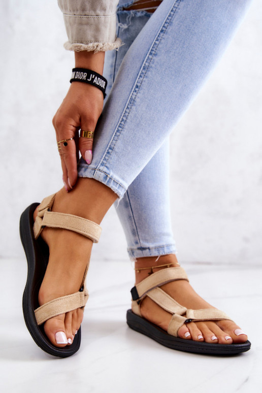 Dámske zo semišu Športový štýl sandále béžová Harris