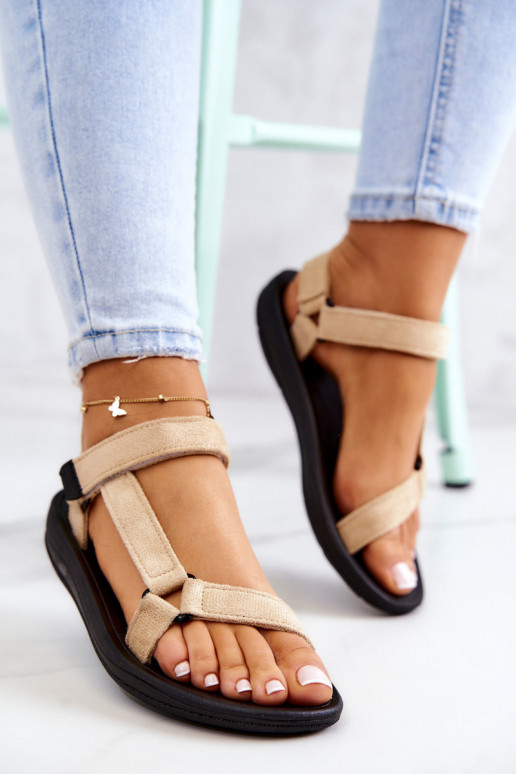 Dámske zo semišu Športový štýl sandále béžová Harris