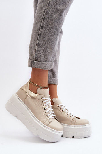 Zazoo 10165 tenisky Dámske s platformou béžová