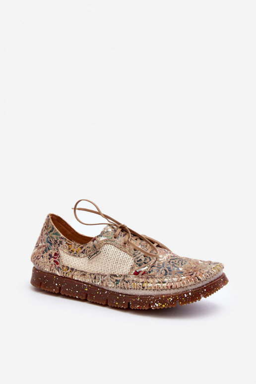 Vzorované topánky Dámske Máciejka 06347-04 béžová