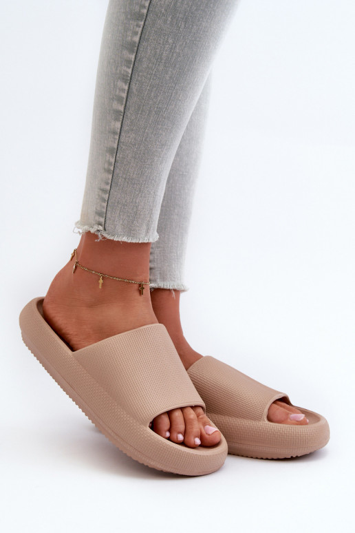 Dámske Ľahké penové šľapky Zapnuté hrubej podrážke béžová Querceria