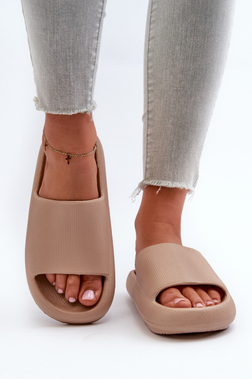 Dámske Ľahké penové šľapky Zapnuté hrubej podrážke béžová Querceria