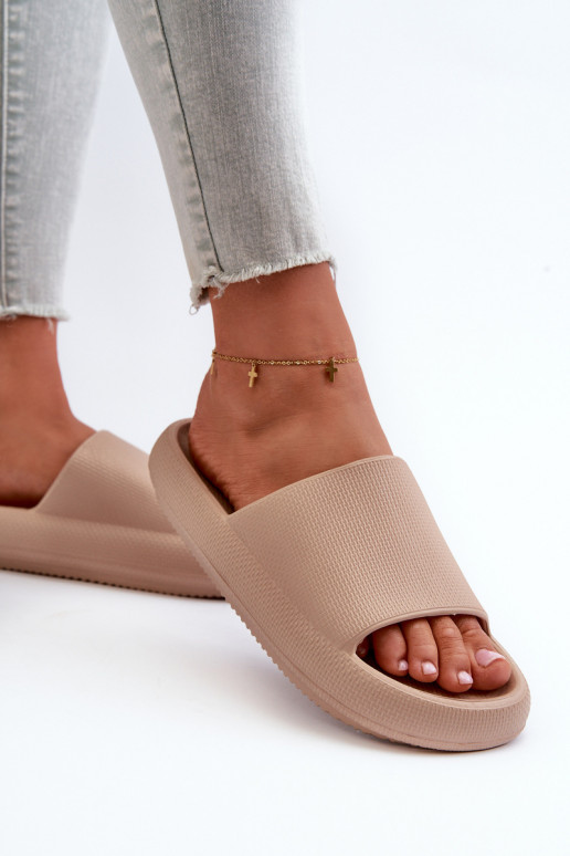 Dámske Ľahké penové šľapky Zapnuté hrubej podrážke béžová Querceria