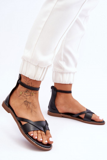 Dámske Ploché sandále Plážové šľapky Zapnuté Hrad čierna Rise Up!