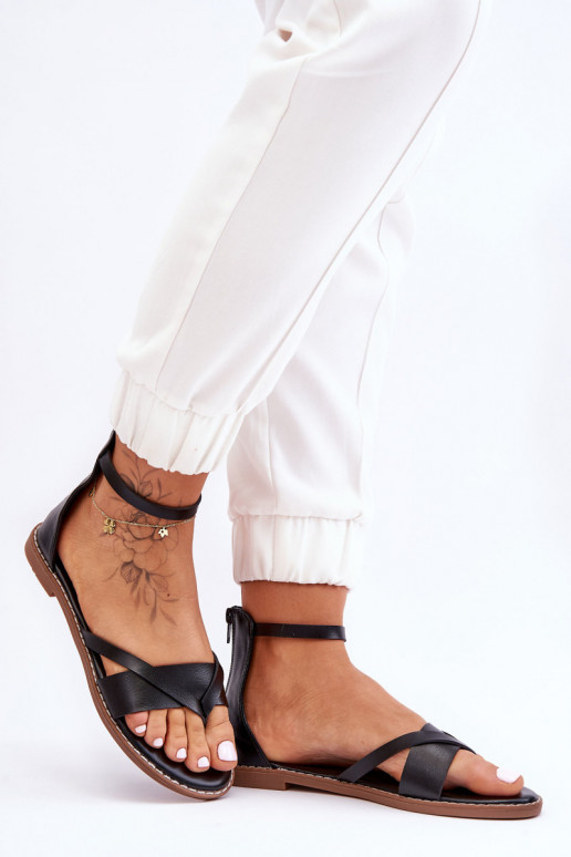 Dámske Ploché sandále Plážové šľapky Zapnuté Hrad čierna Rise Up!