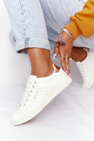 Tenisky z pravej kože BIG STAR DD274583 biely-medené farby