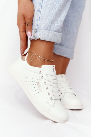 Tenisky z pravej kože BIG STAR DD274583 biely-medené farby 2