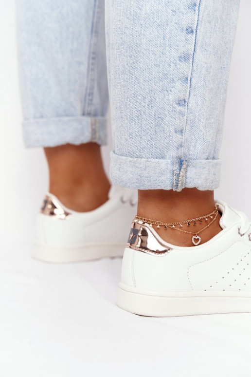 Tenisky z pravej kože BIG STAR DD274583 biely-medené farby