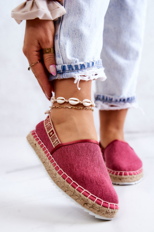materiál espadrilky Trvalý model Big Star JJ274880 Tmavo ružová