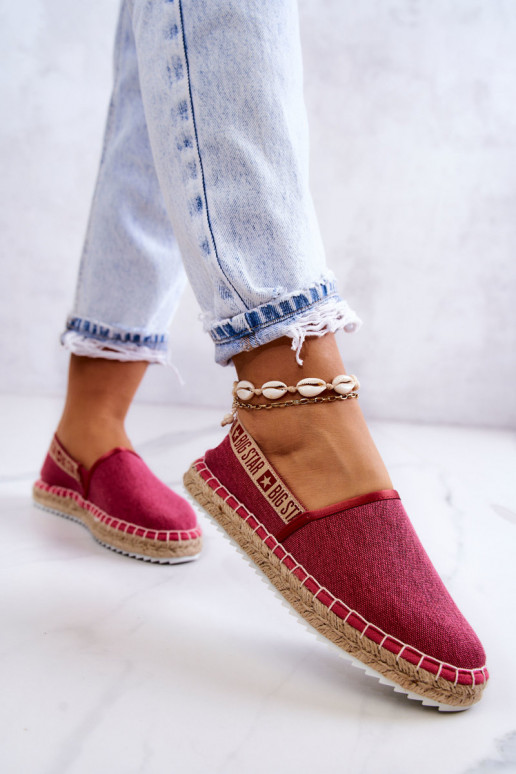 materiál espadrilky Trvalý model Big Star JJ274880 Tmavo ružová