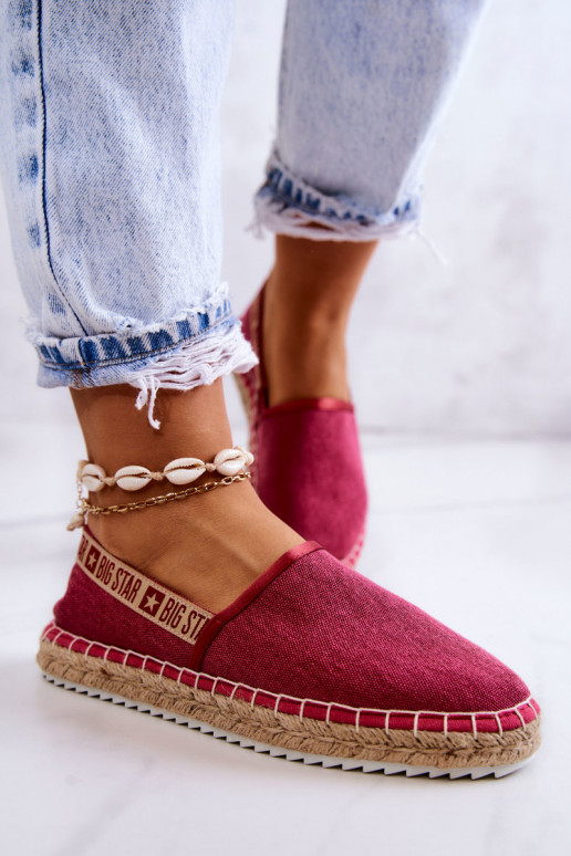 materiál espadrilky Trvalý model Big Star JJ274880 Tmavo ružová