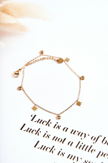 Náramok na nohu Hviezdy I so zirkónovými otvormi zlatej farby