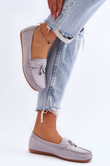 Klasické semišové mokasíny sivá Good Time 2