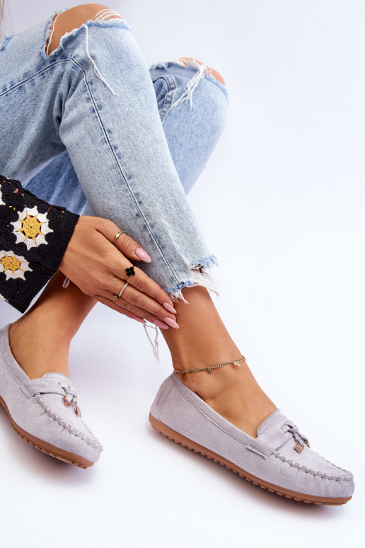 Klasické semišové mokasíny sivá Good Time