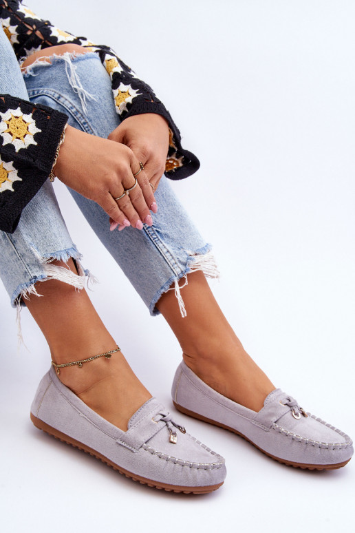 Klasické semišové mokasíny sivá Good Time