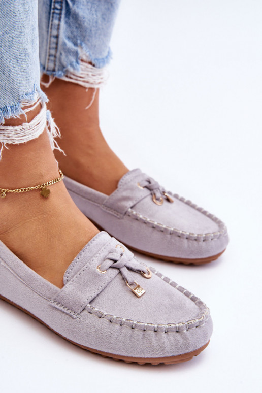 Klasické semišové mokasíny sivá Good Time