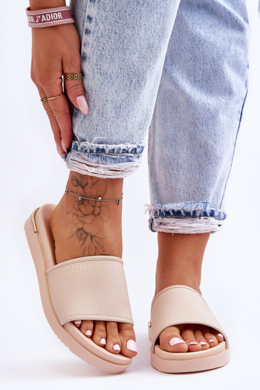 Dámske Papuče s platformou Big Star LL274933 béžová