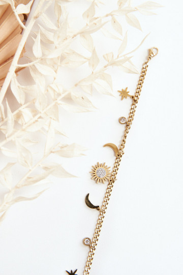 Módne Náramok S Mesiacom a Slnkom zlatej farby 2