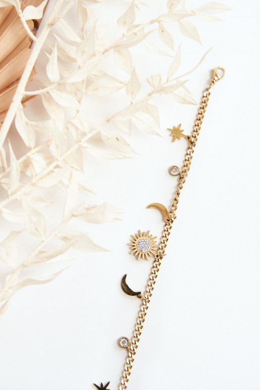 Módne Náramok S Mesiacom a Slnkom zlatej farby