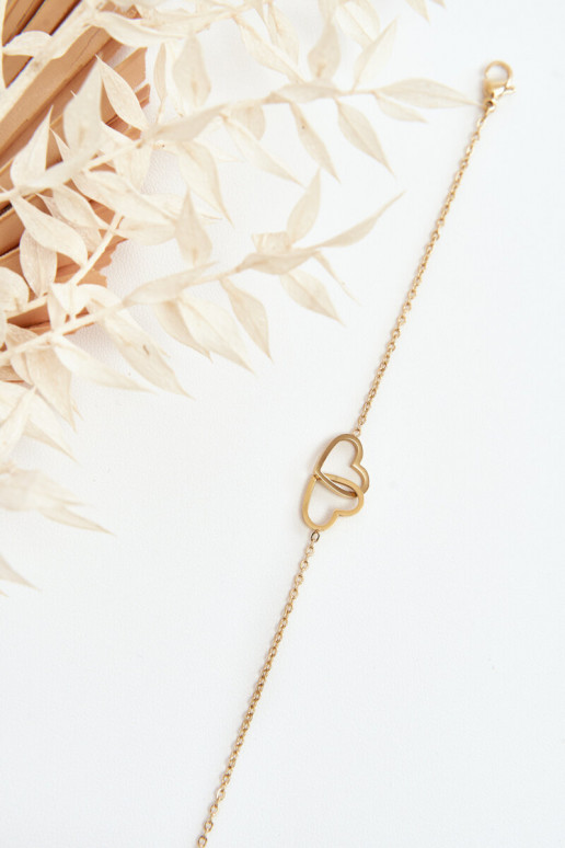 Náramok So srdiečkami zlatej farby