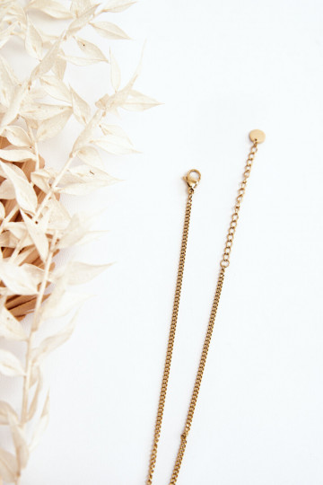 Dámska retiazka Pásavec s bielymi kvetmi zlatej farby 2