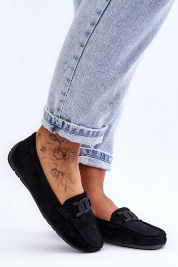 Dámske Módne Semišové mokasíny čierna Rabell 2