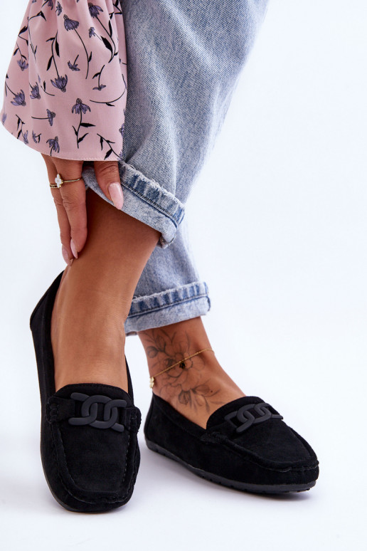 Dámske Módne Semišové mokasíny čierna Rabell