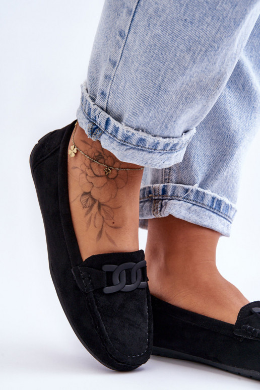 Dámske Módne Semišové mokasíny čierna Rabell