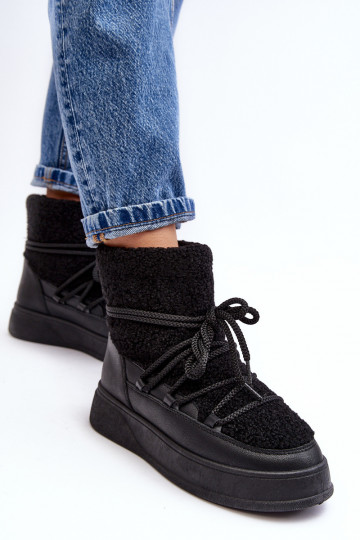 Dámske Snehule s platformou čierna Ahatissa 2