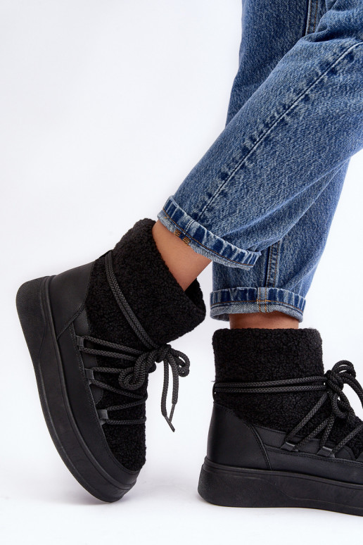 Dámske Snehule s platformou čierna Ahatissa