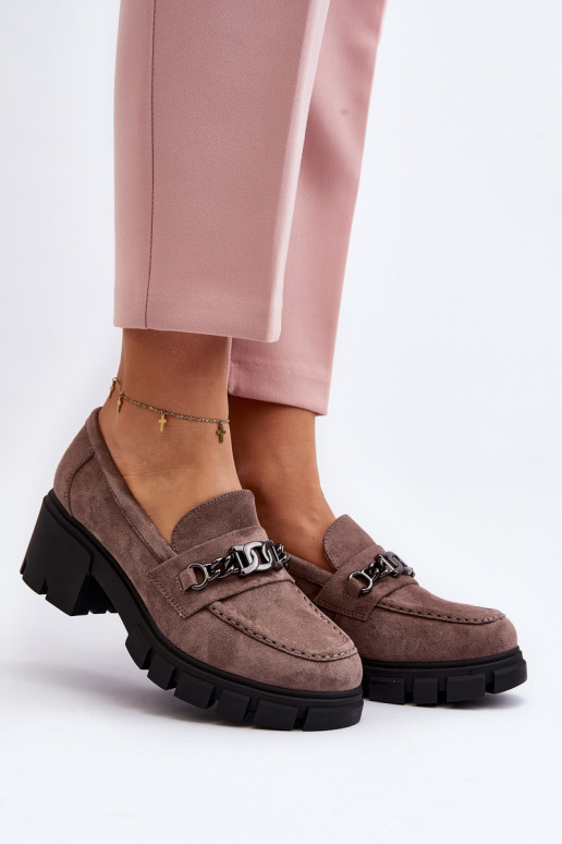 Mokasíny Zapnuté masívnych opätkoch béžová Eriella