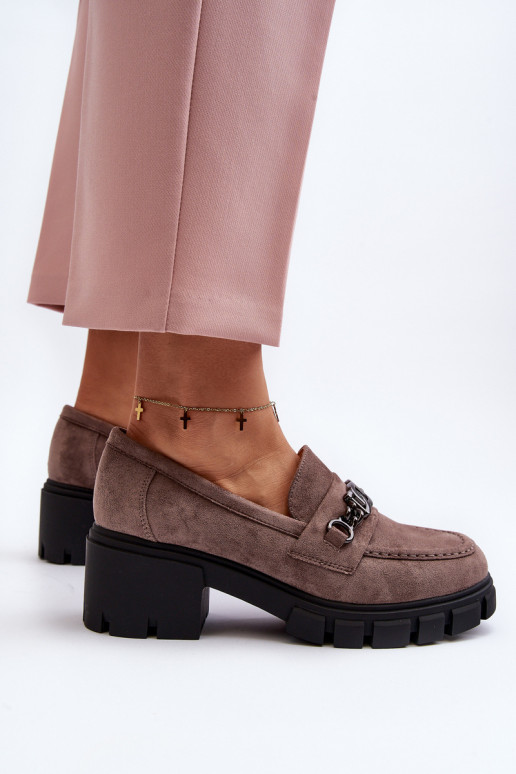 Mokasíny Zapnuté masívnych opätkoch béžová Eriella