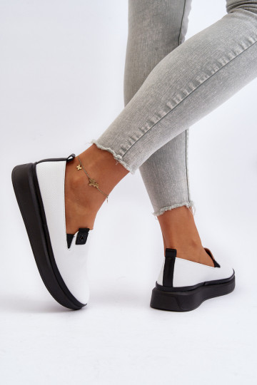 Dámske espadrilky Kožené s platformou biela farba Tigera 2