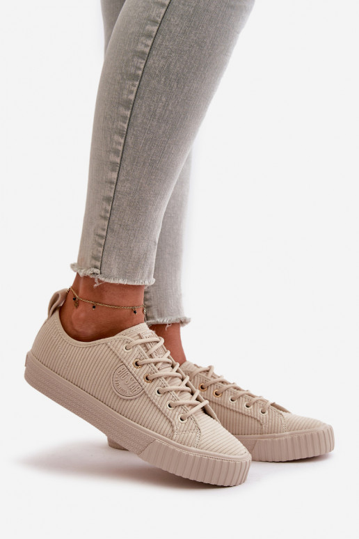 Zamatová Bežná obuv zahriať sa Big Star OO274812 Hi-Poly System béžová