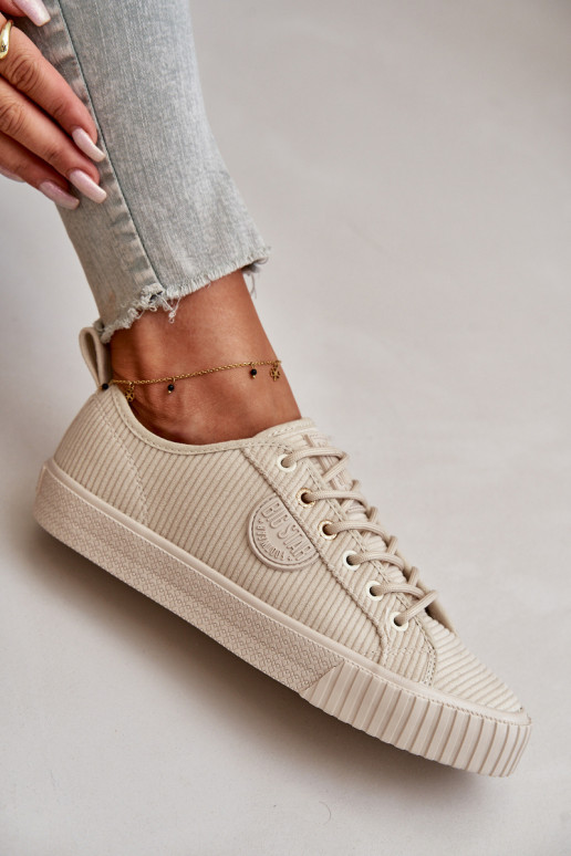 Zamatová Bežná obuv zahriať sa Big Star OO274812 Hi-Poly System béžová